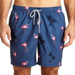 RAINFOREST Navy Flamingo Swim Trunks